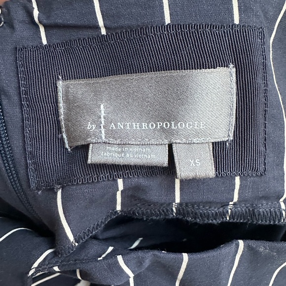 Anthropologie Navy Striped Cocktail Dress - Picture 6 of 6